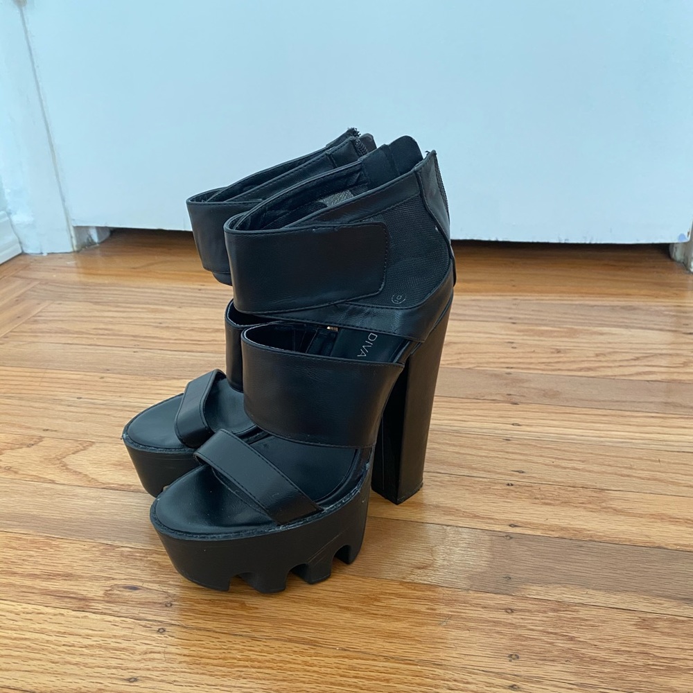 Black platform heels